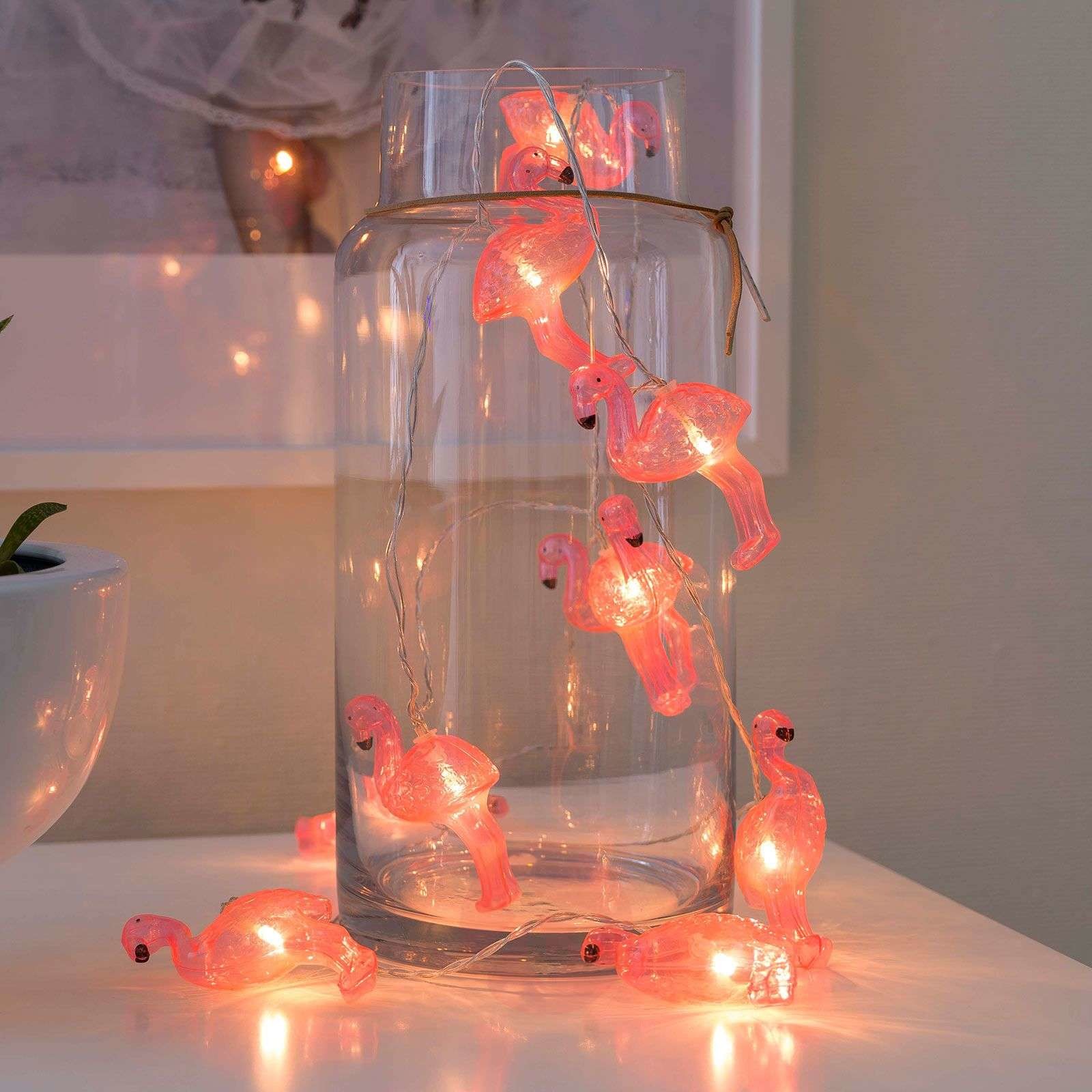 Konstmide SEASON Łańcuch świetlny LED Flamingi, na baterie
