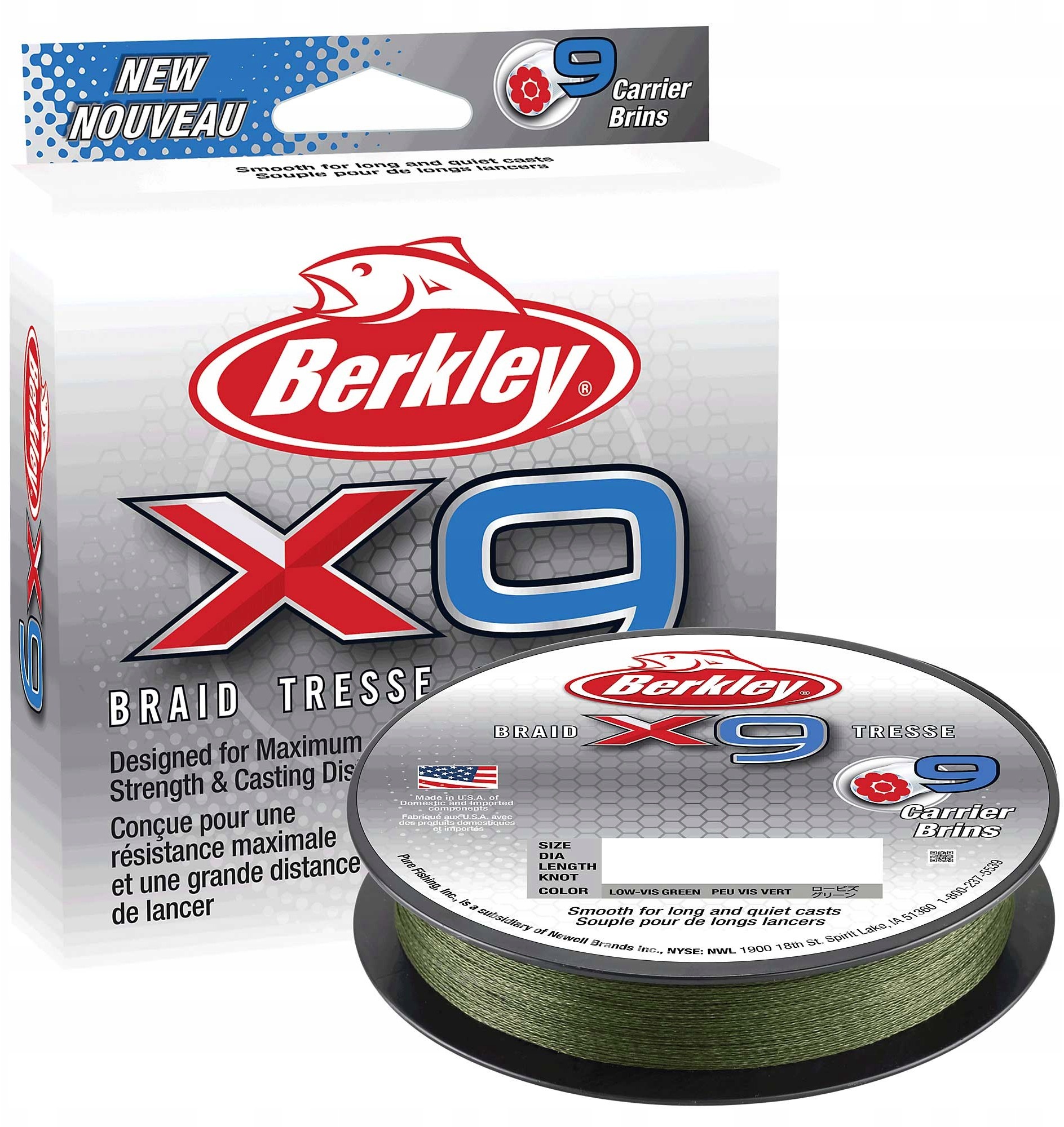 Berkley Plecionka X9 Braid L.V. Green 0.40mm 270m