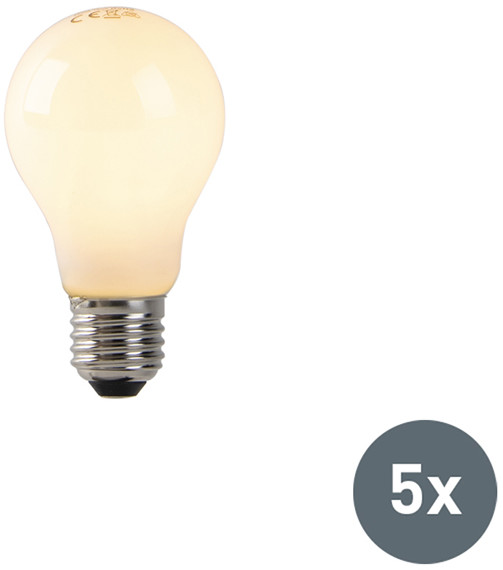 LUEDD LUEDD Zestaw 5 żarówek LED A60 E27 3W 2200K mleczna filament 02381