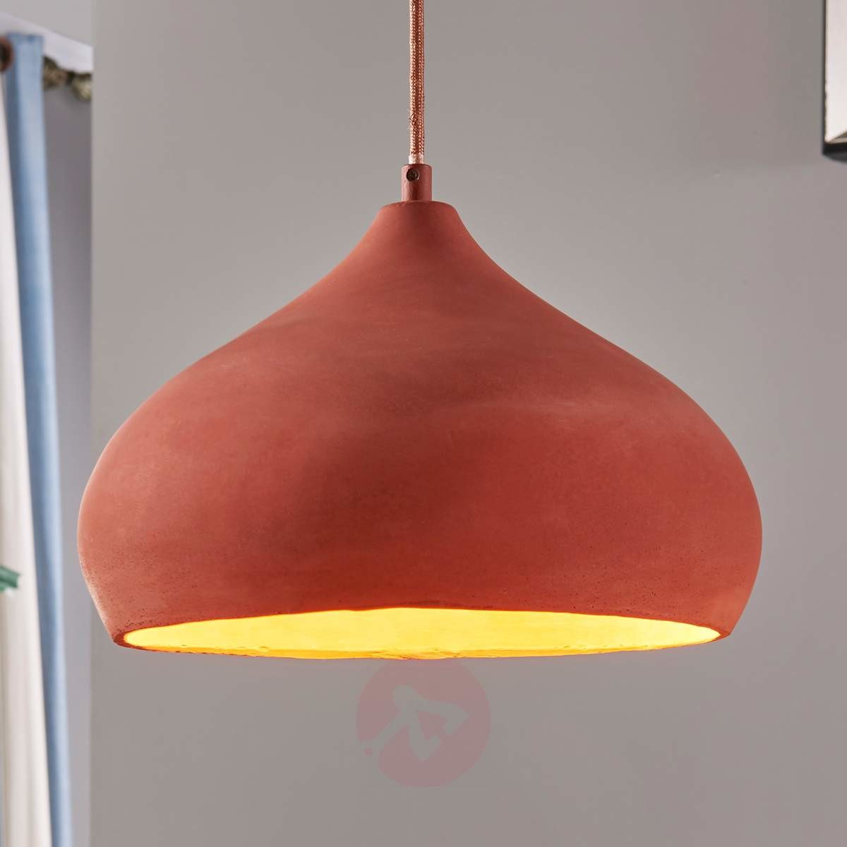 Lampenwelt Piękna lampa wahadłowa Fiona, terracotta