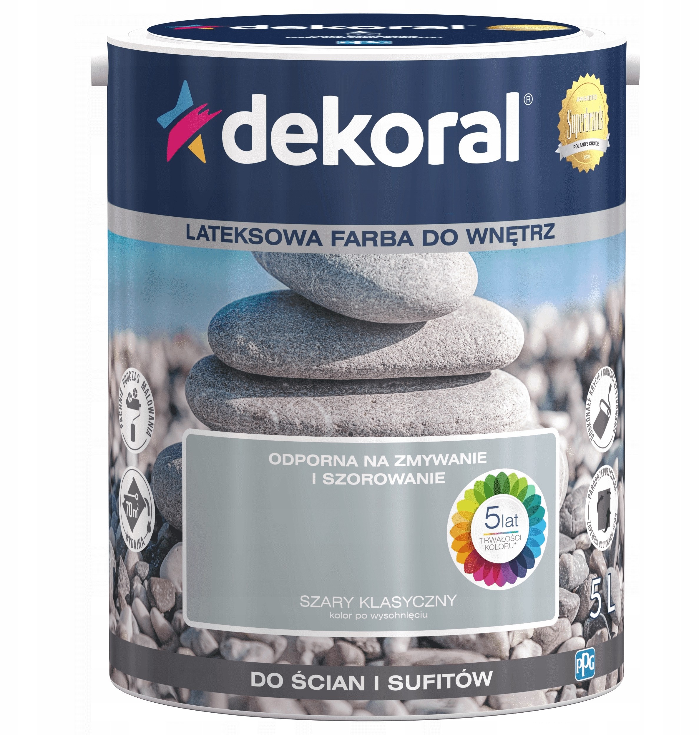 Dekoral szary klasyczny odporna na szorowanie 5l