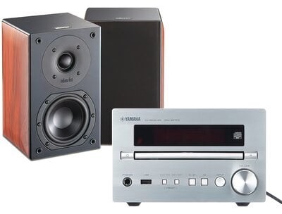 Yamaha Zestaw stereo CRX-370D Srebrny + INDIANA Line Nota 240 Orzech