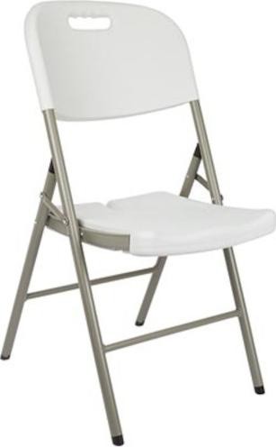 Perel krzesło składane 54 x 46 x 88 cm stal/polietylen biały twm_920427