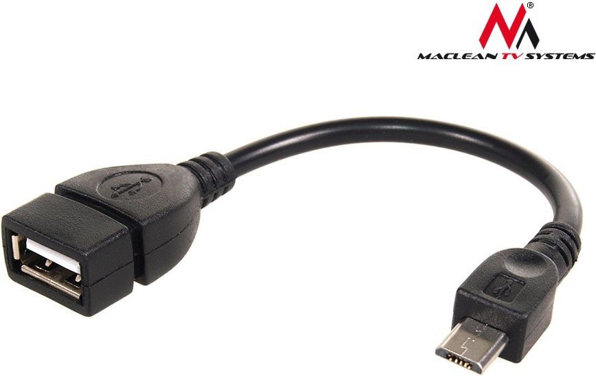 Maclean Adapter USB microUSB M/F Czarny MCTV-696