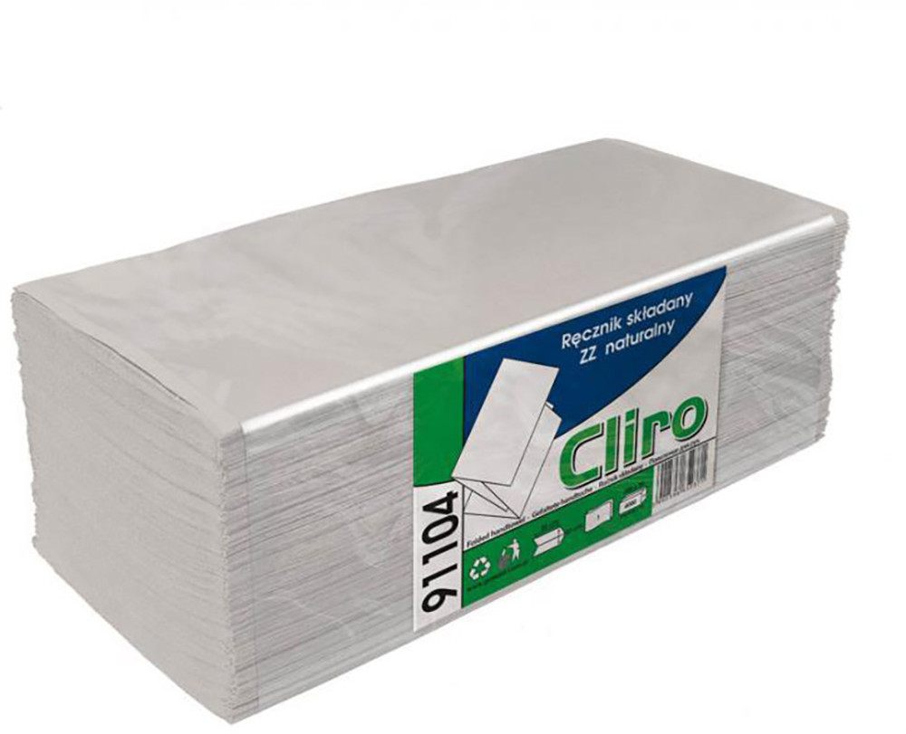 Clean Ręczniki papierowe ZZ 1 warstwa 4000 szt naturalny makulatura C3411