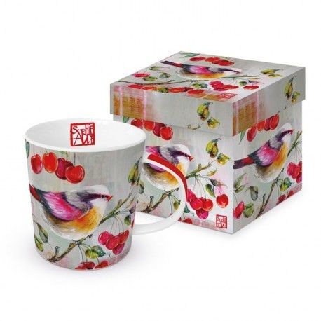 DUŻY KUBEK PORCELANOWY Ptak Josefine na gałązce wiśni - w pudełku 603941