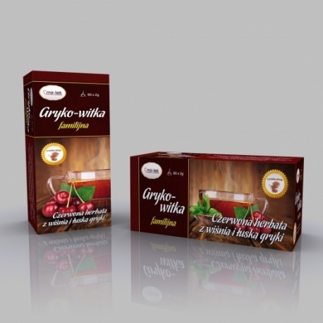 Mir-Lek GRYKO-WITKA familijna czerwona herbata z łuską gryki i wiśnią (30 saszetek x 2g) Mir-Lek
