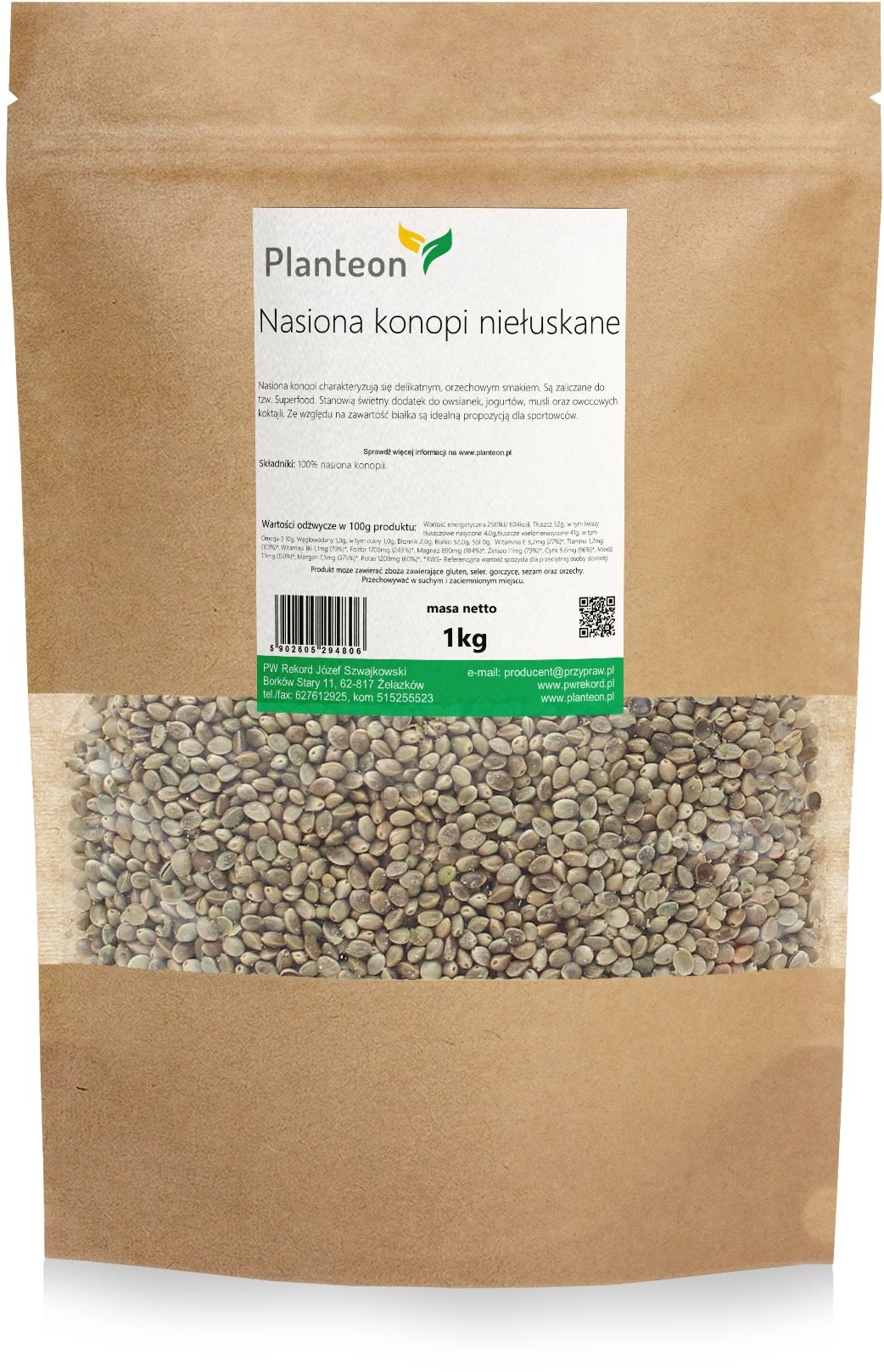 Planteon Nasiona konopi niełuskane 1kg 2-0395-06-1