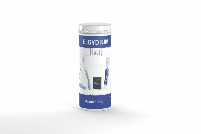 Pierre Fabre Elgydium Zestaw Podróżny TRAVEL (Elgydium pasta Anti-Plaque 50ml + Elgydium szczoteczka Pocket + Elgydium czarna nić 5m)
