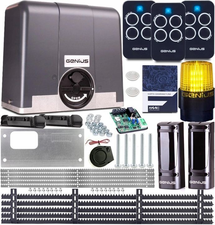FAAC GENIUS BLIZZARD 500 KG 4xPILOT 5xLISTWA LAMPA