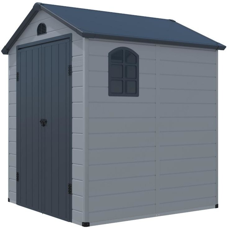 Vente-Unique Wiata ogrodowa z szarej żywicy - CESIO - 3.65m