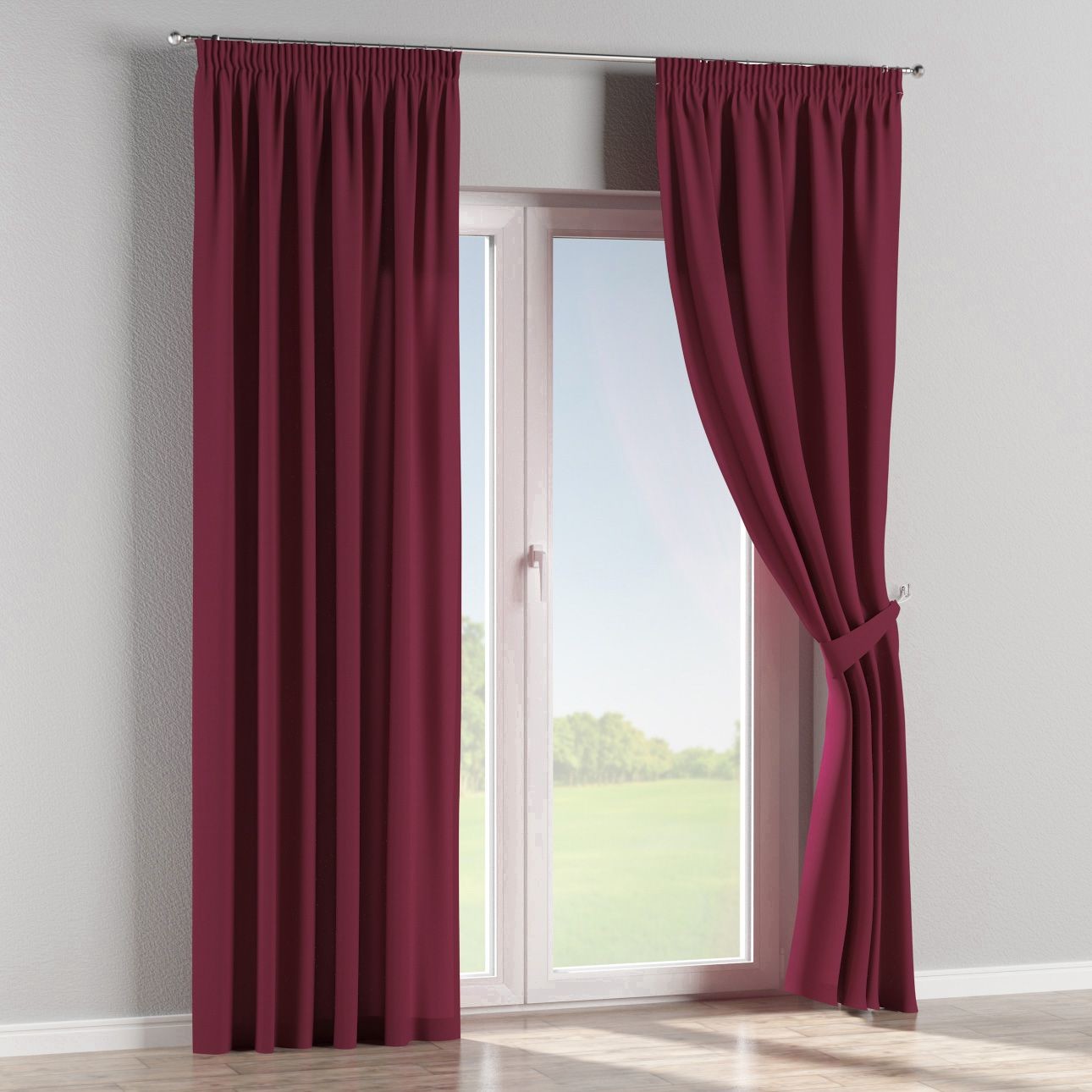 Dekoria Zasłona na taśmie marszczącej 1 szt. Plum śliwkowy) 1szt 130 × 260 cm Cotton Panama 300-702-32