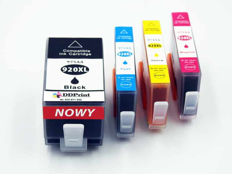 DD-Print Zestaw Tuszy HP 920XL CMYK do HP Officejet 6000 6500 7000 7500 / 60ml czarny / 18ml kolory / Zamienniki / DD-Print Zestaw HP 920XL