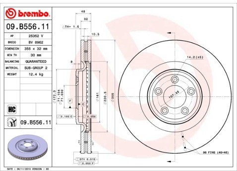 BREMBO Tarcza hamulcowa 09.B556.11