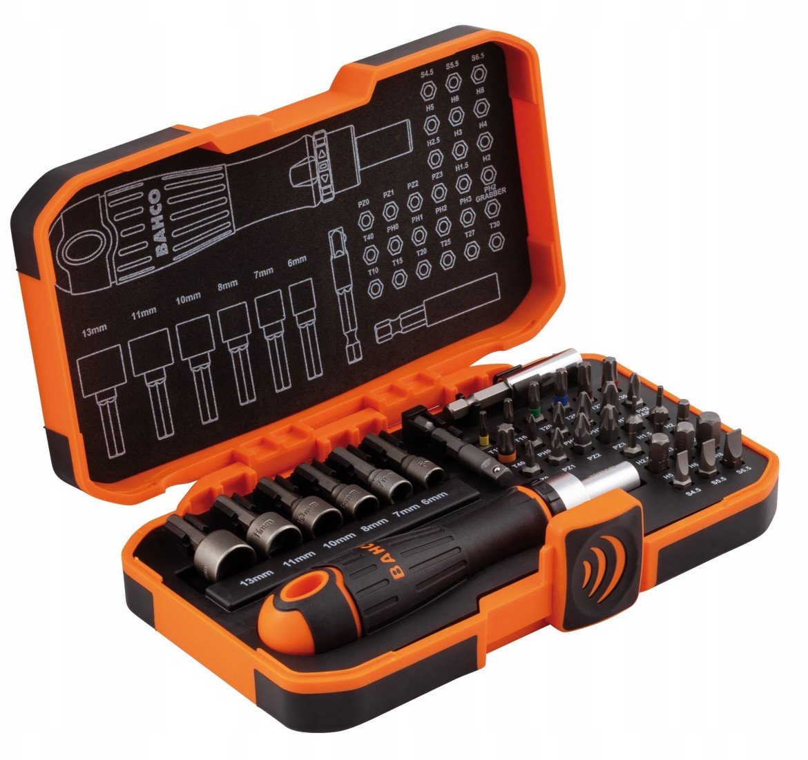Zestaw Bitów Nasadek Wkrętak Grzechotka 36el Bahco