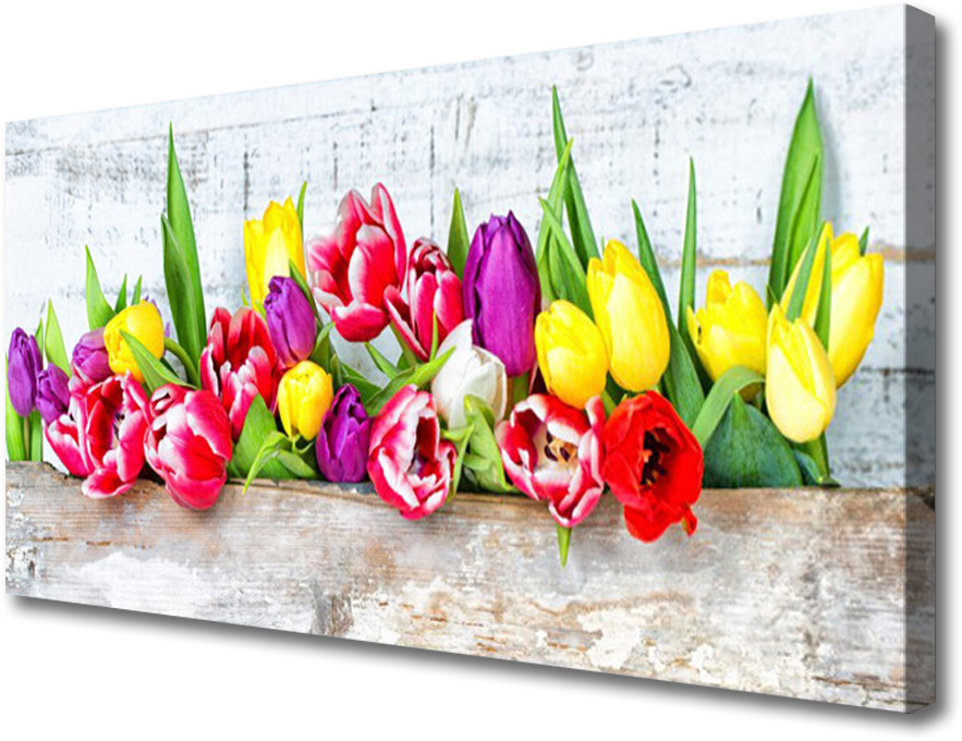 PL Tulup Obraz Canvas Tulipany Kwiaty Natura 125x50cm