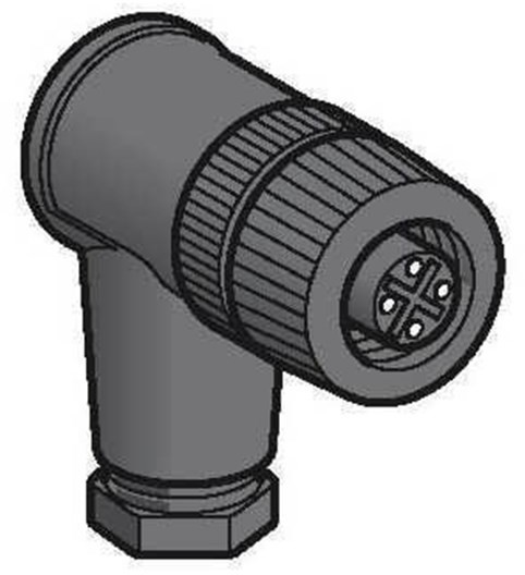 Telemecanique Telemecanique Plug m12 4 pol female elbowel plast XZCC12FCP40B