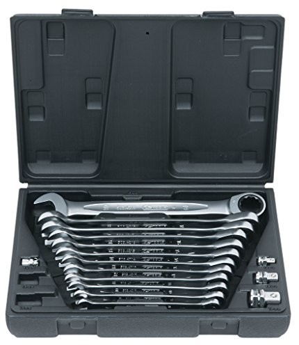 KS Tools 503.4266 Gear Plus zapadkowy klucz płasko-oczkowych, 16-częściowy, 8  19 MM, m. adapter 5034266