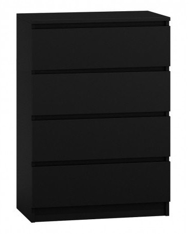 Topeshop Komoda z 4 szufladami, czarna, 70x40x95,5 cm