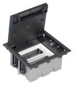 Kontakt CONNECT Puszka podłogowa 2-modułowa 4x K45 gł 93mm + SM202 9 szary grafit Simon Connect SF210/14