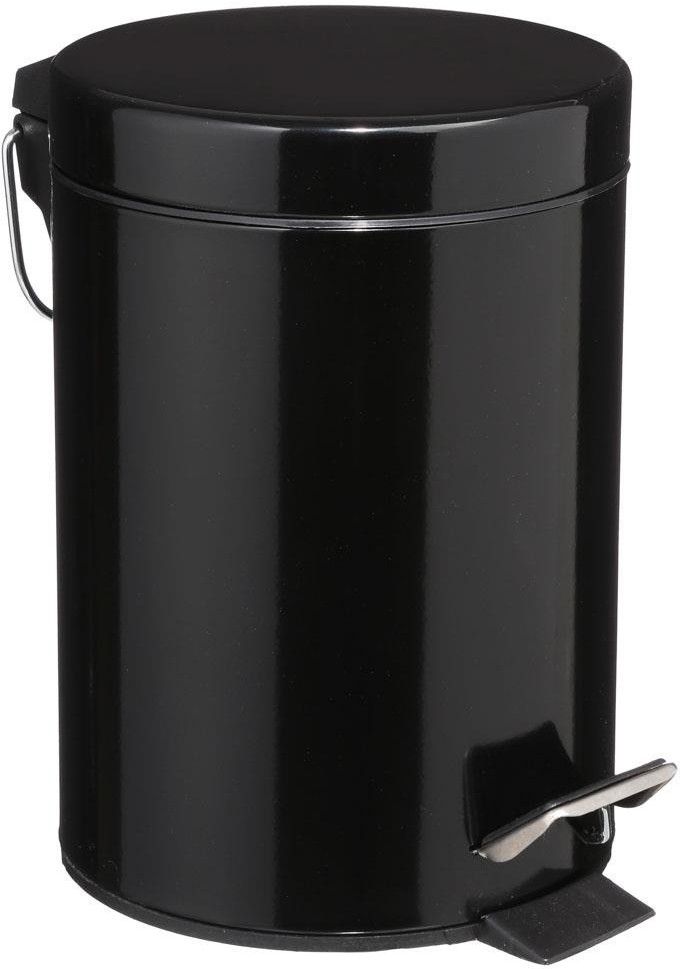 Emako Kosz łazienkowy pojemnik na śmieci pojemność 3 l otwierana pokrywa czarny B00NLH053Q