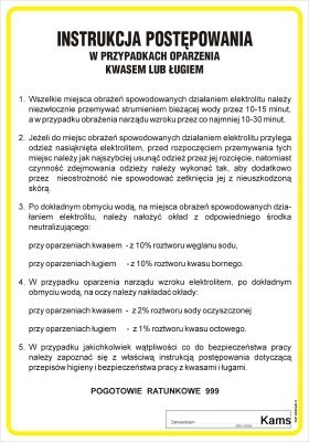 IAD04 Instrukcja postępowania w przypadku oparzenia kwasem lub ługiem