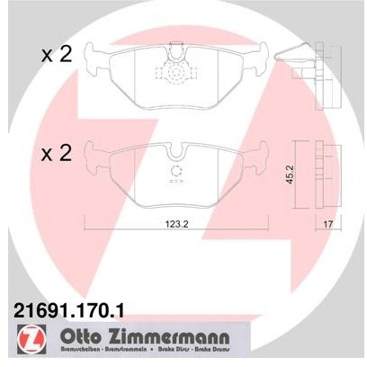 ZIMMERMANN Klocki hamulcowe - komplet 21691.170.1