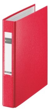 Leitz segregator pierścieniowy, A5, PP, 2 pierścienie, 25 MM, czerwony 42130025