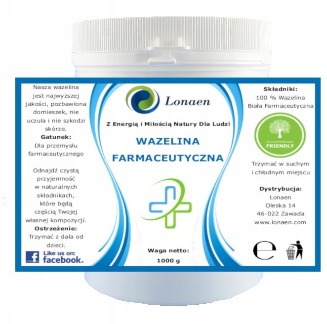Wazelina Farmaceutyczna 1000g / 1 kg. Najczystsza