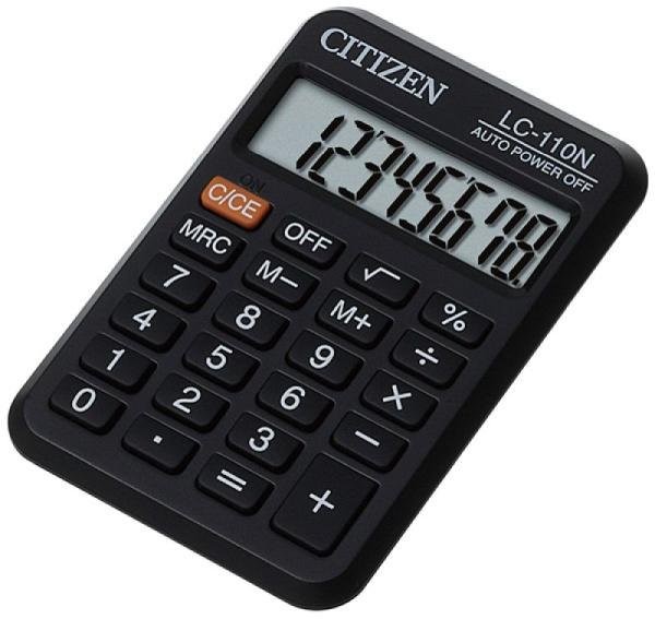 PBS Connect, kalkulator kieszonkowy, Citizen LC-110N, czarny
