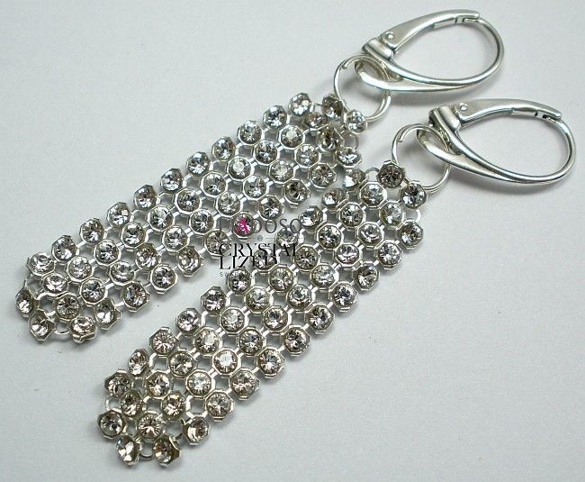 Swarovski kolczyki CRYSTAL MESH SREBRO Certyfikat