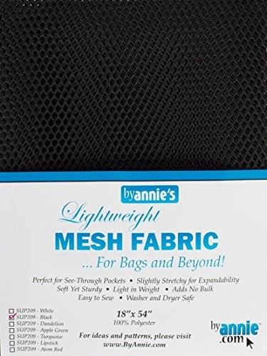 ByAnnie byannie sup209 Black Lightweight Mesh Fabric, 18 X 54 cale około 45,7 x 137 cm materiału ,100 percent poliester, czarna, 28 x 20 x 1 cm PBA02030