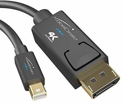 3M KabelDirekt KabelDirekt przewód Mini DisplayPort (Thunderbolt) do DisplayPort (Mini DP do DP) o długości (UHD o rozdzielczości 4K/60Hz, wersja 1.2, do komputerów PC i Mac, czarny) TOP Series 1183