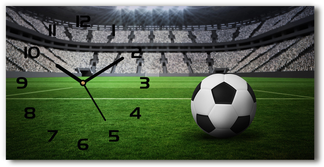 Zegar ścienny szklany Piłka na stadionie