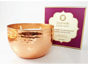 Song Of India Luksusowa Świeca Veda Miedziana - Harmonia - Lawenda & Trawa Cytrynowa (Tridosha) - 200 g