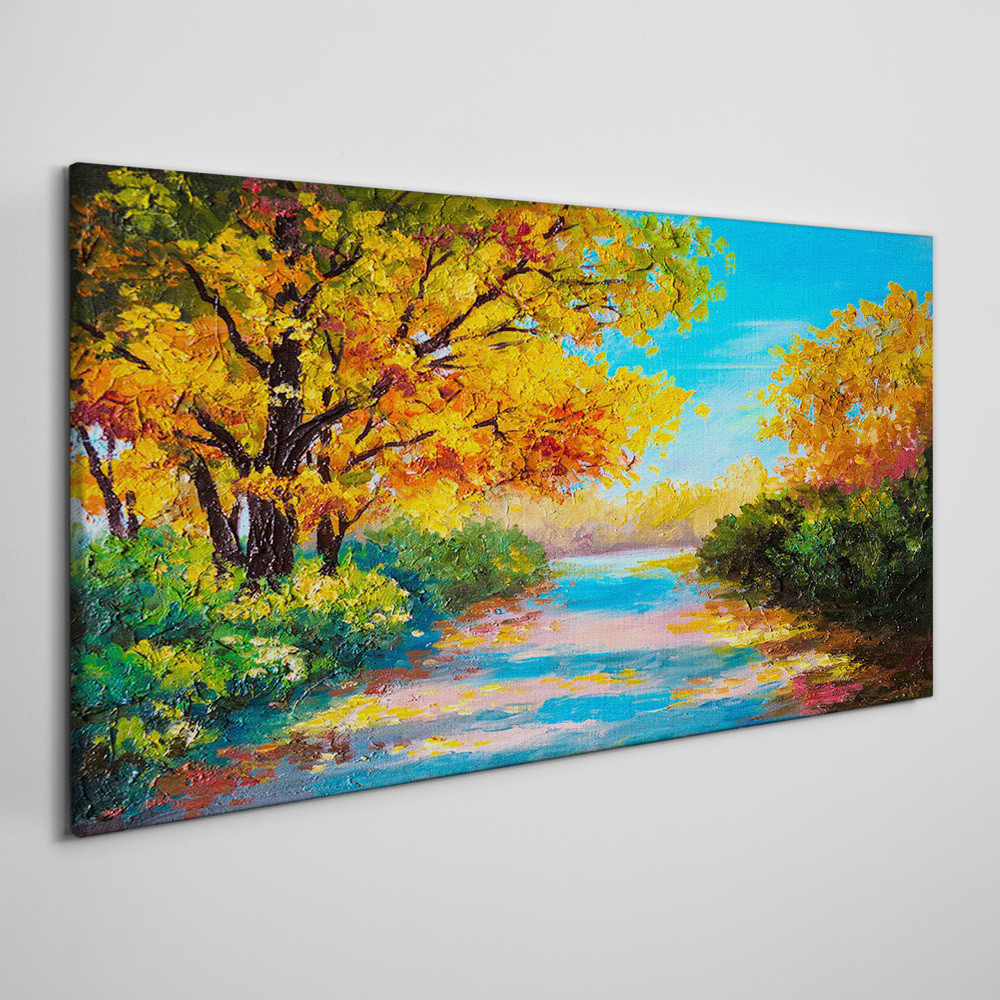 PL Coloray Obraz na Płótnie Drzewa Ścieżka Jesień Natura 120x60cm