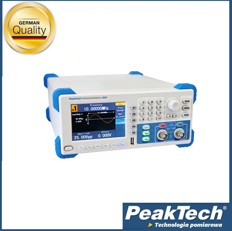PeakTech Arbitralny generator przebiegów 2CH 1Hz  10MHz PeakTech 4124