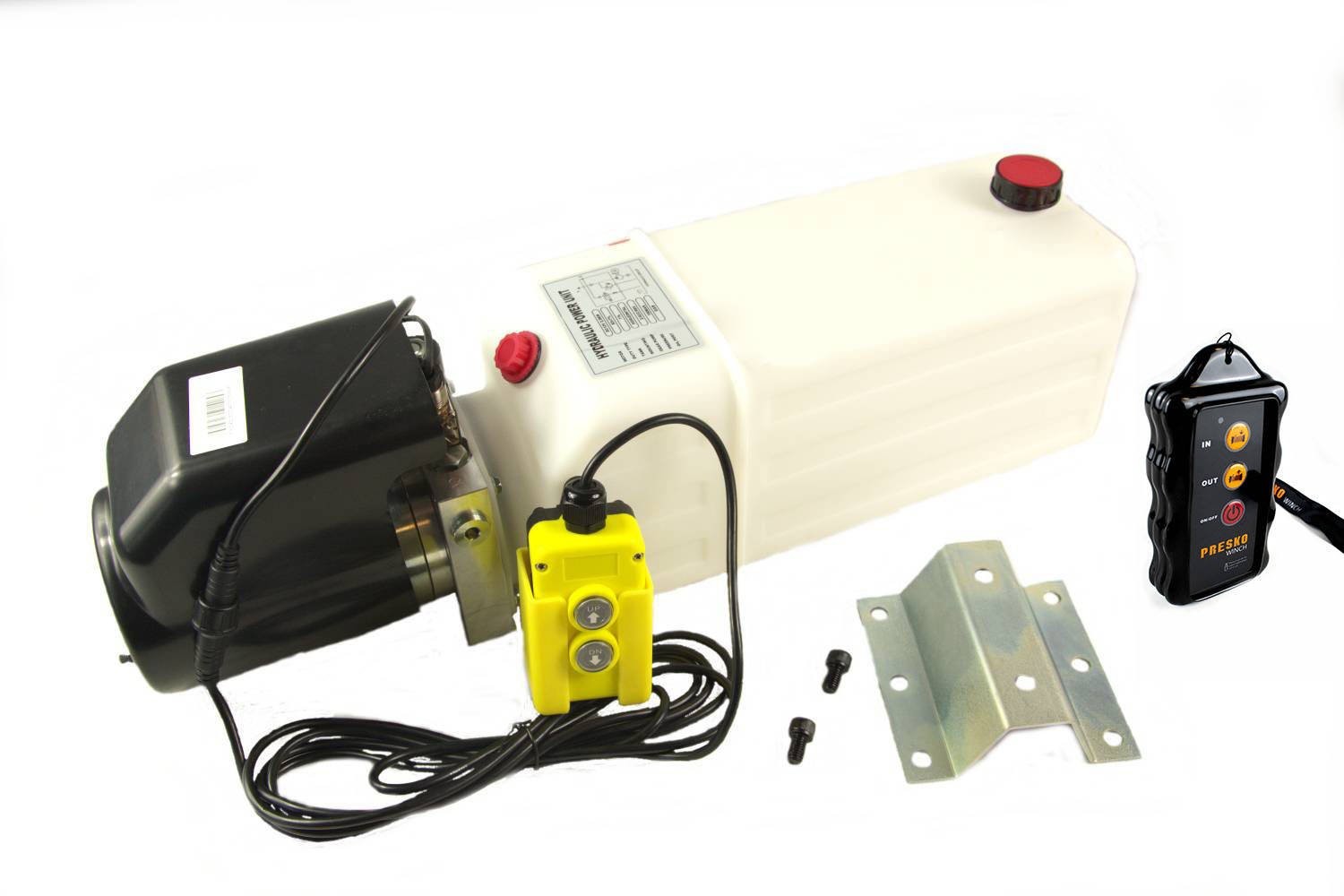 PRESKO Zasilacz hydrauliczny PRESKO 12 V - 2,0 kW - 11L z pilotem bezprzewodowym 100312DC04DC12PT11ZK