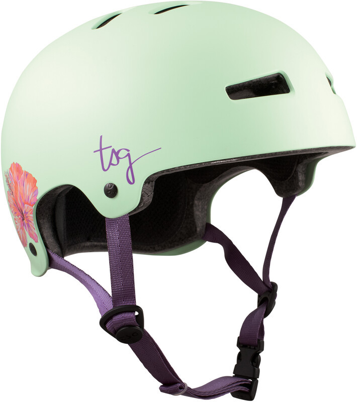 TSG Evolution Graphic Design Helmet Women, zielony XXS/XS | 52-54cm 2022 Kaski rowerowe 750160-hula-52-54cm