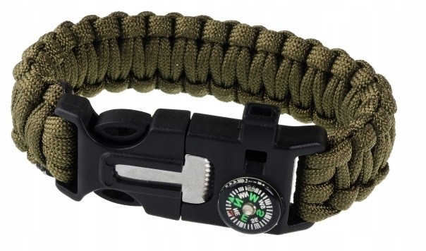 Paracord Bransoleta Opaska Survival 5W1 Krzesiwo