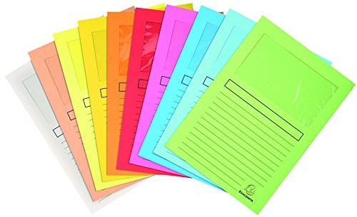 Exacompta Bahia 50150e Pack 100 koszulek z okienkiem przezroczyste 22 x 31 cm różne kolory 50150E