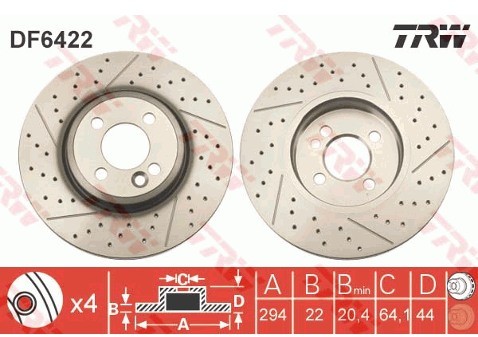 TRW Tarcza hamulcowa DF6422
