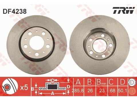 TRW Tarcza hamulcowa DF4238
