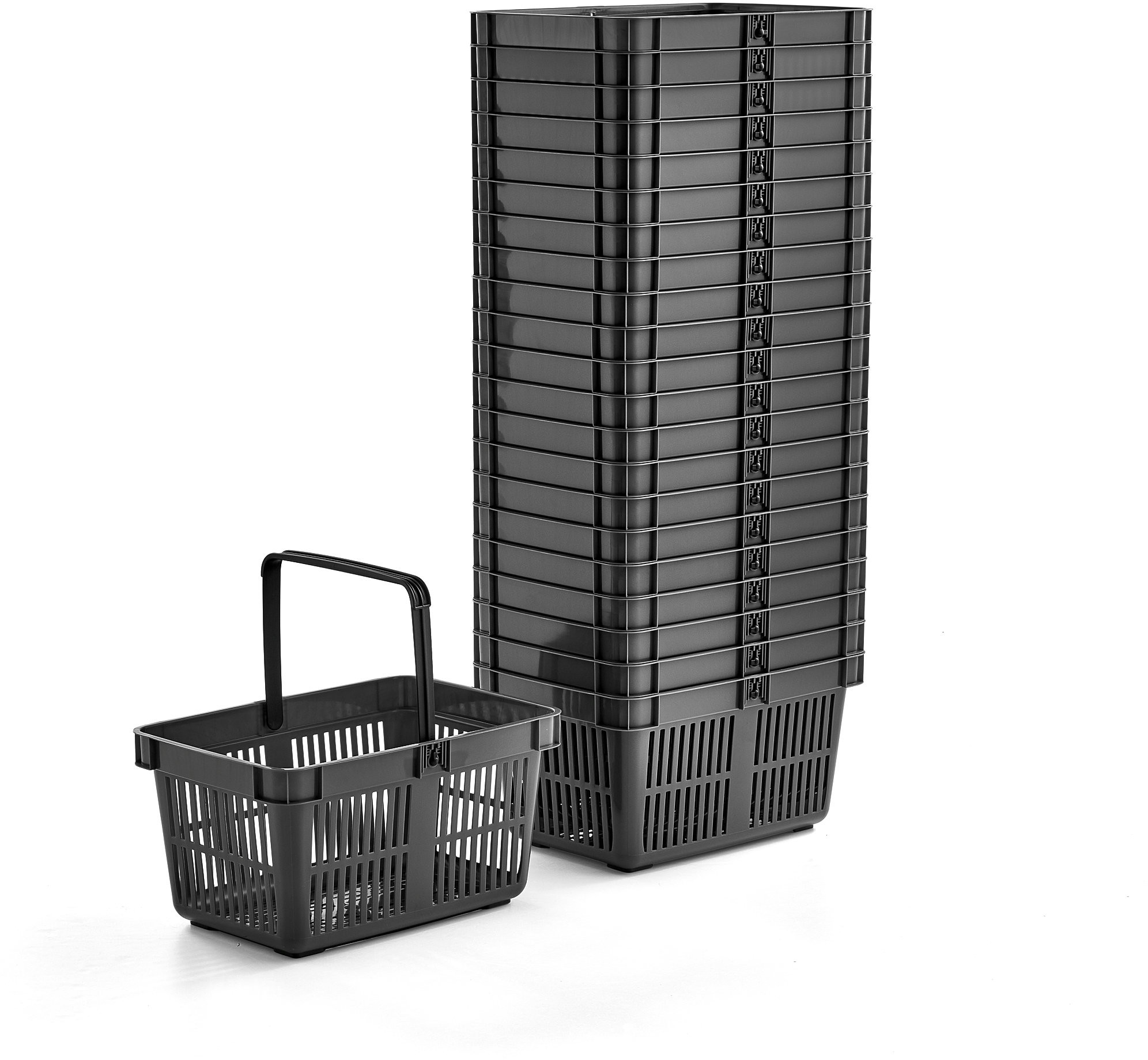 AJ Produkty Kosz na zakupy, 27 L, czarny, 22 szt.