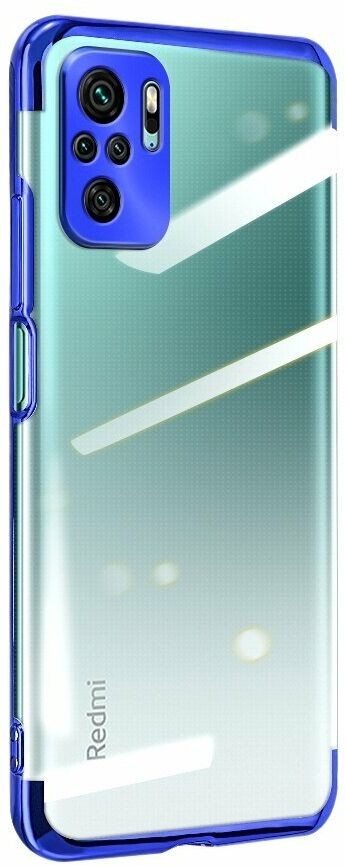 Hurtel Clear Color case żelowy pokrowiec etui z metaliczną ramką Xiaomi Redmi Note 10 5G / Poco M3 Pro niebieski