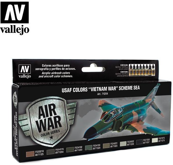 Vallejo Zestaw Air War 8 farb - USAF Colors Vietnam War Scheme Sea Vallejo 71204