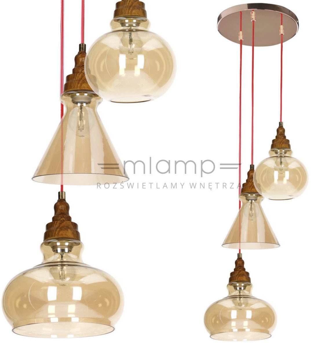 Spotlight LAMPA wisząca UNIVERSE 9714312 szklana OPRAWA zwis IP20 brunatny przez