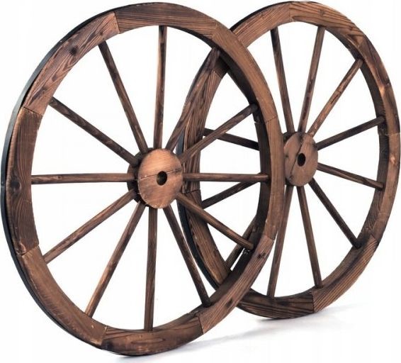 Costway Drewniane koła od wozu dekoracja do ogrodu 2 szt HW61552