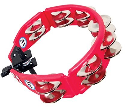Latin Percussion LP LP861552 Zamontowane stalowe dżingle Cyclops Tamburyn - czerwony LP861552