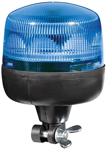 HELLA Lampa rotaled (funkcja oświetlenia LED lampa sygnalizacyjno-ostrzegawcza), kruciec mocujący, obracania, wytrzymały poliwęglan tarcza niebieska, czarna obudowa cokół, 12 V/24 V, 2RL 010 979 011 2RL 010 979-111